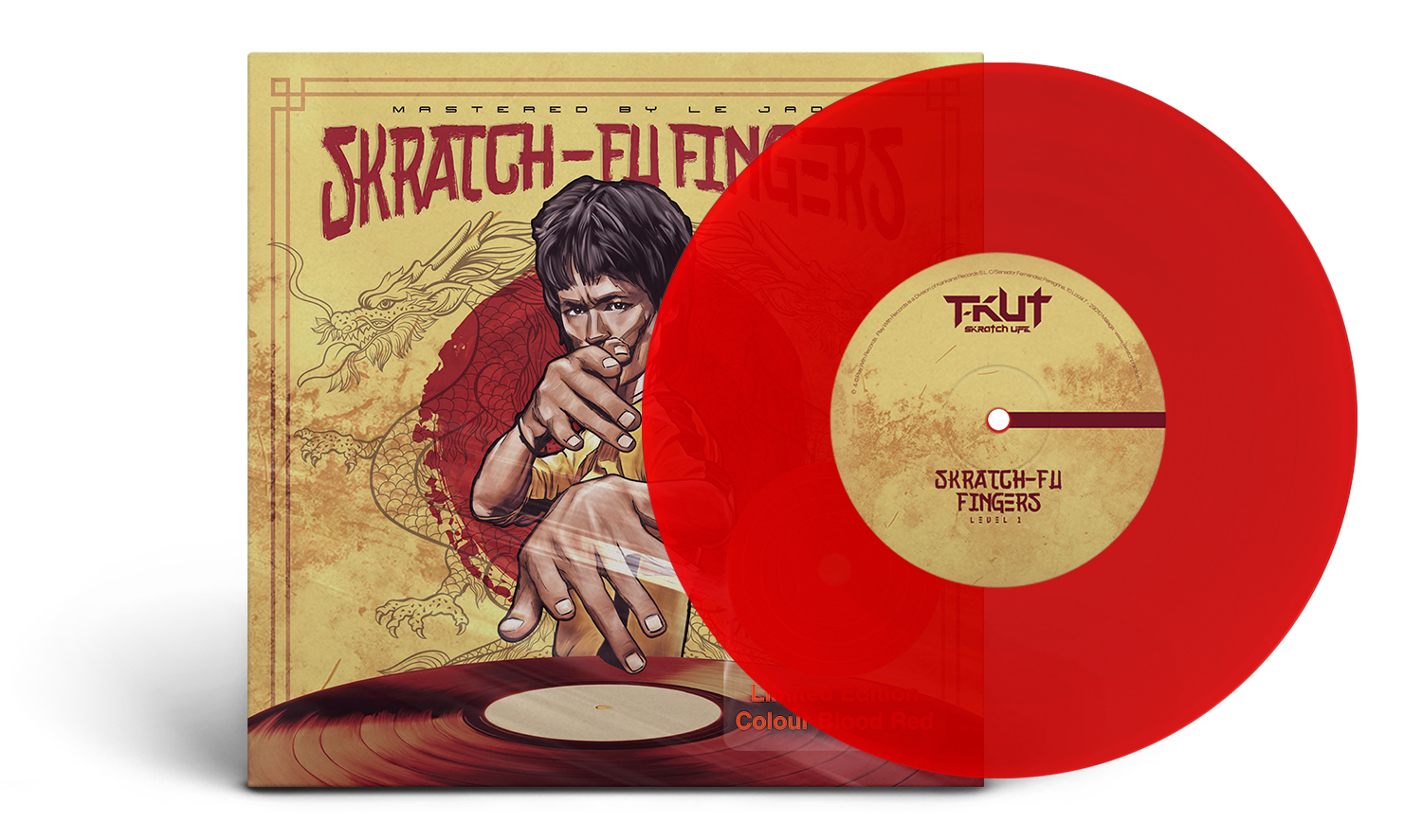 7" DJ T-KUT– SKRATCH FU-FINGERS PRACTICE (BLOOD RED)